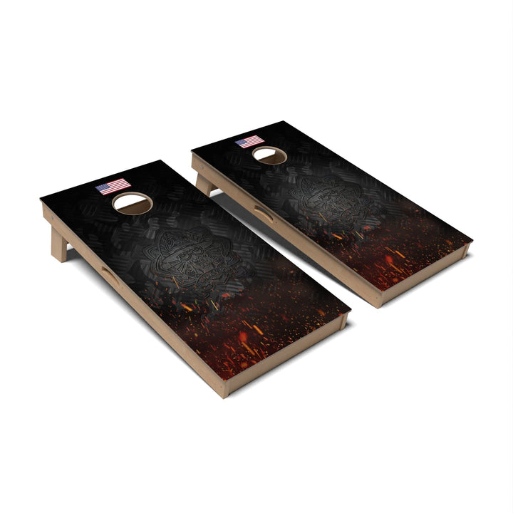 Slick Woody's Cornhole Co. Cornhole Board Metal Skull Navy Military Cornhole Boards - Professional Signature