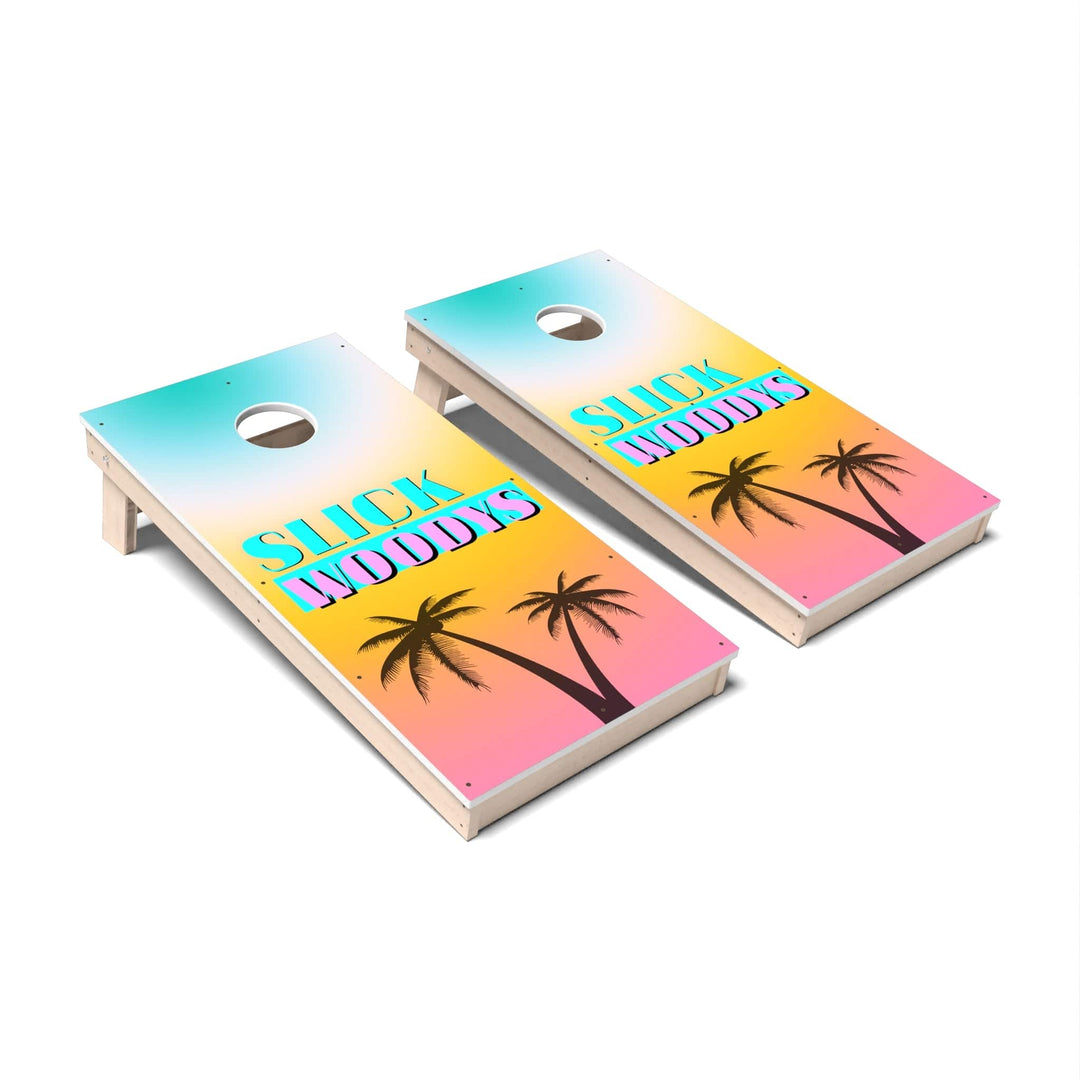 Slick Woody's Cornhole Co. Cornhole Board Miami Vice Cornhole Boards - Professional Signature