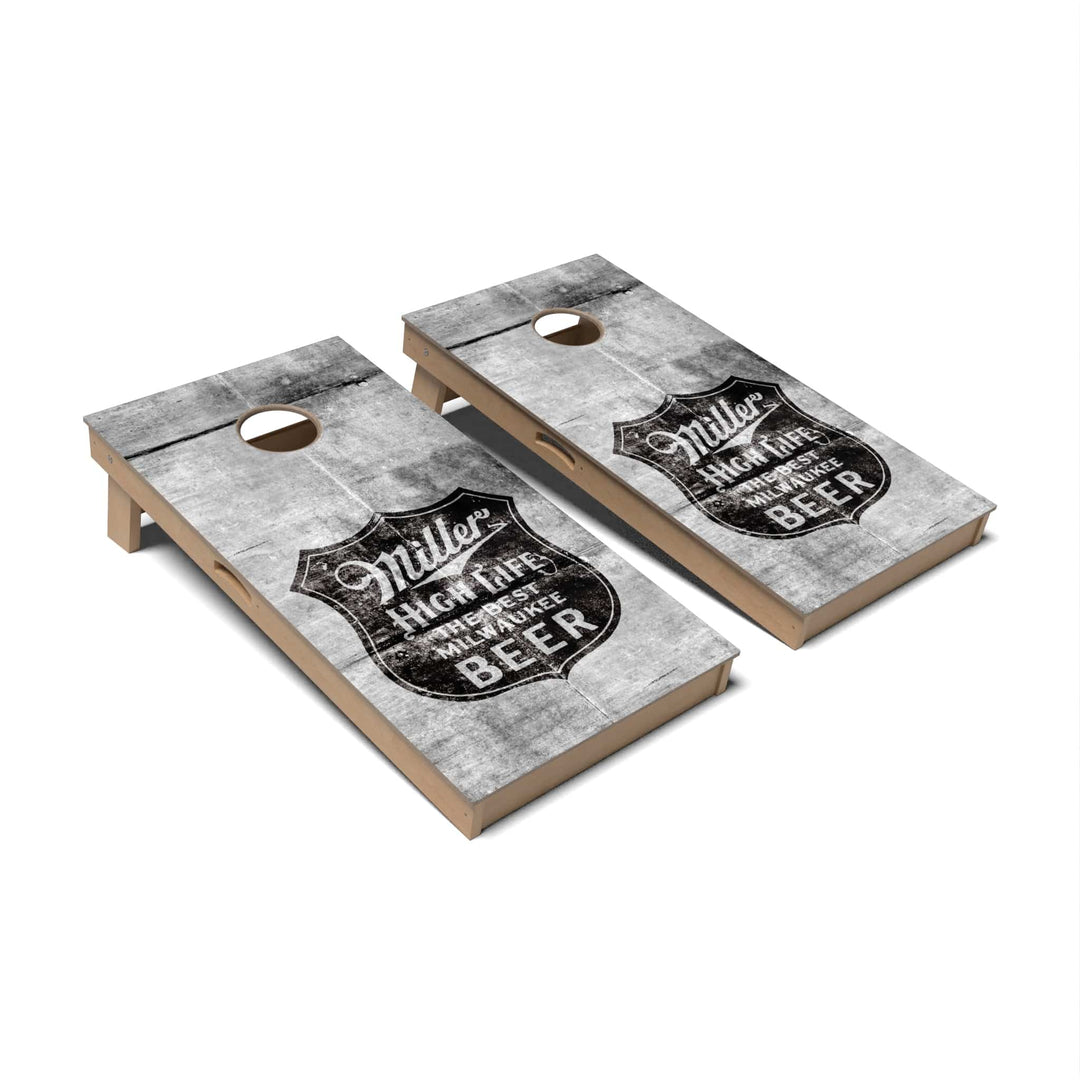 Slick Woody's Cornhole Co. Cornhole Board Miller High Life MillerCoors Cornhole Boards - Premium Signature