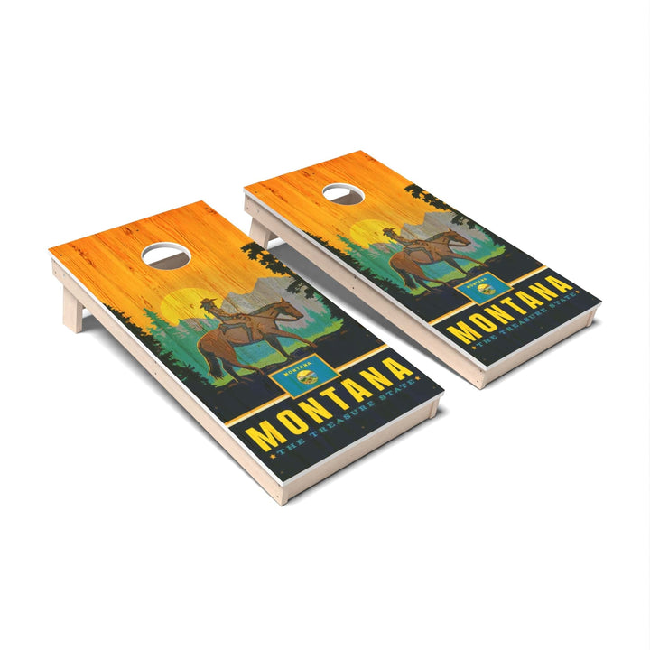 Slick Woody's Cornhole Co. Cornhole Board Montana State Pride Cornhole Boards - All Weather