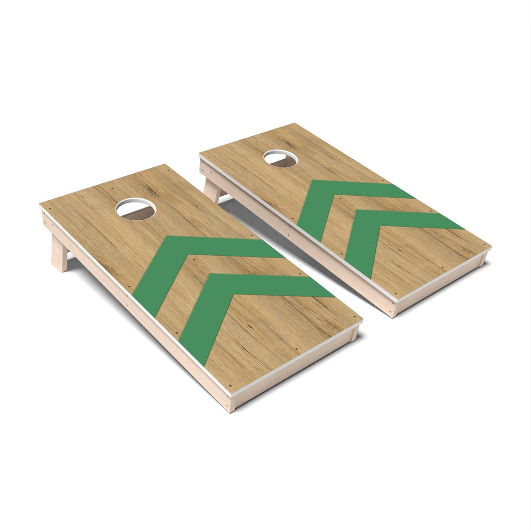 Slick Woody's Cornhole Co. Cornhole Board Mossy Green Chevron Surf Cornhole Boards - All Weather