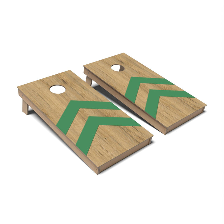 Slick Woody's Cornhole Co. Cornhole Board Mossy Green Chevron Surf Cornhole Boards - Backyard