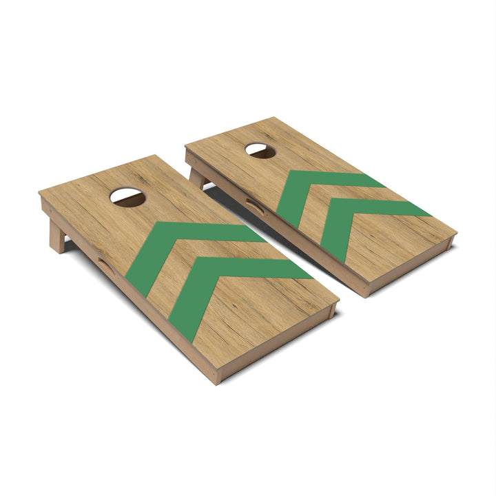 Slick Woody's Cornhole Co. Cornhole Board Mossy Green Chevron Surf Cornhole Boards - Professional Signature