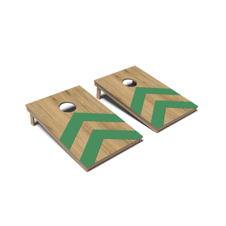 Slick Woody's Cornhole Co. Cornhole Board Mossy Green Chevron Surf Cornhole Boards - Tailgate