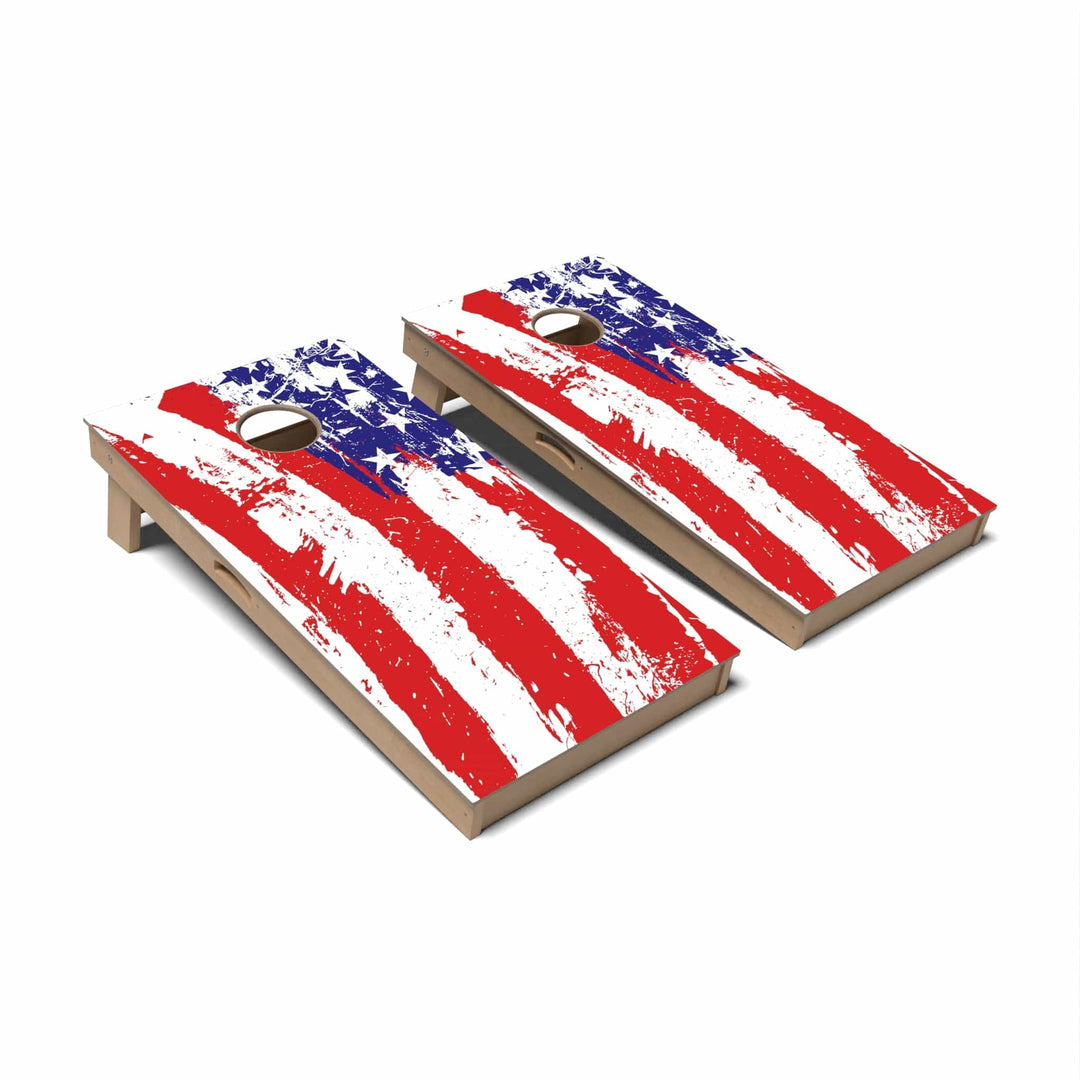 Slick Woody's Cornhole Co. Cornhole Board Painted American Flag Patriotic Cornhole Boards - Professional Signature