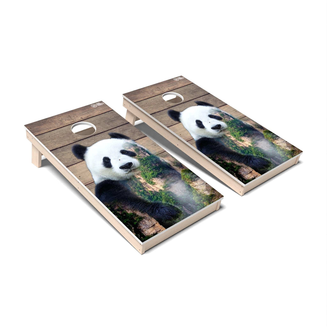 Slick Woody's Cornhole Co. Cornhole Board Panda Wild Animal Cornhole Boards - All Weather