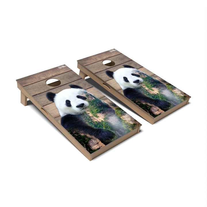 Slick Woody's Cornhole Co. Cornhole Board Panda Wild Animal Cornhole Boards - Professional Signature