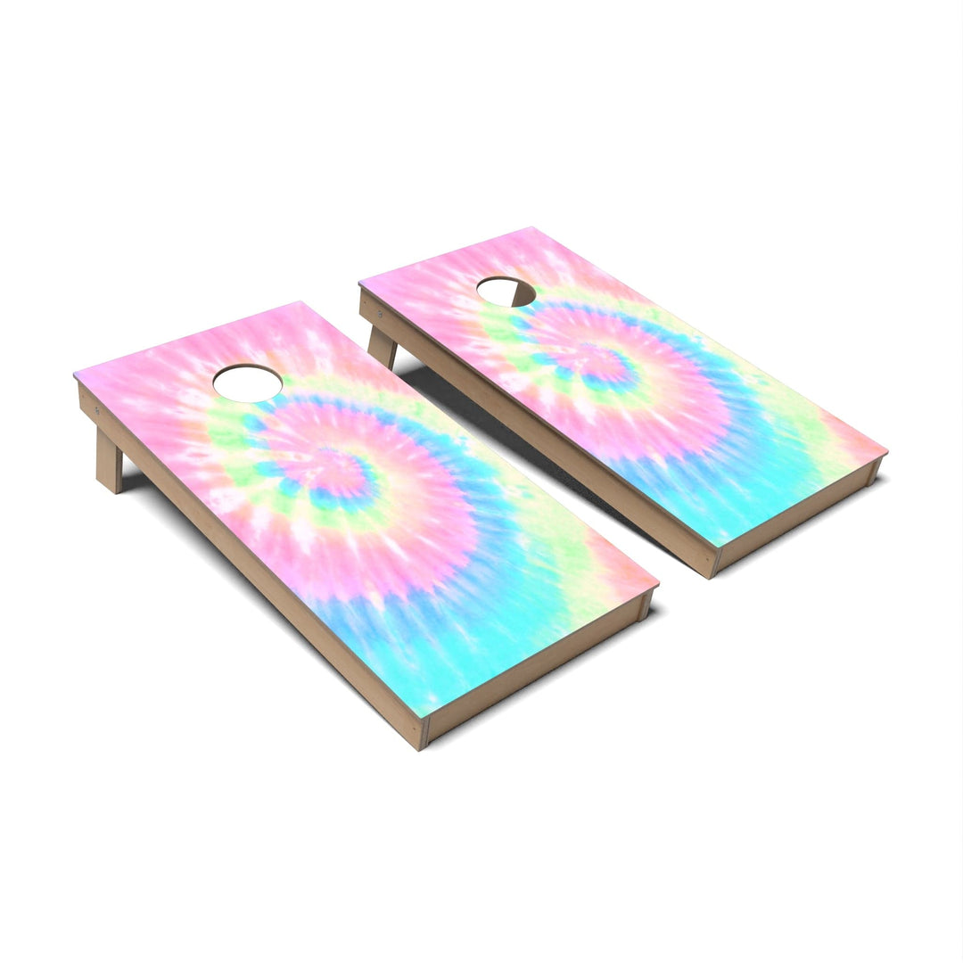 Slick Woody's Cornhole Co. Cornhole Board Pastel Tie Dye Cornhole Boards - Backyard