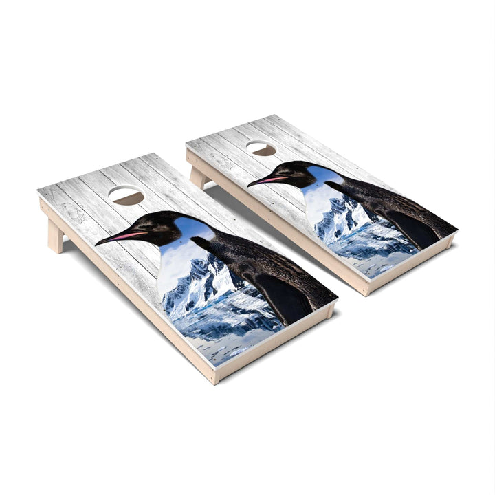 Slick Woody's Cornhole Co. Cornhole Board Penguin Wild Animal Cornhole Boards - All Weather