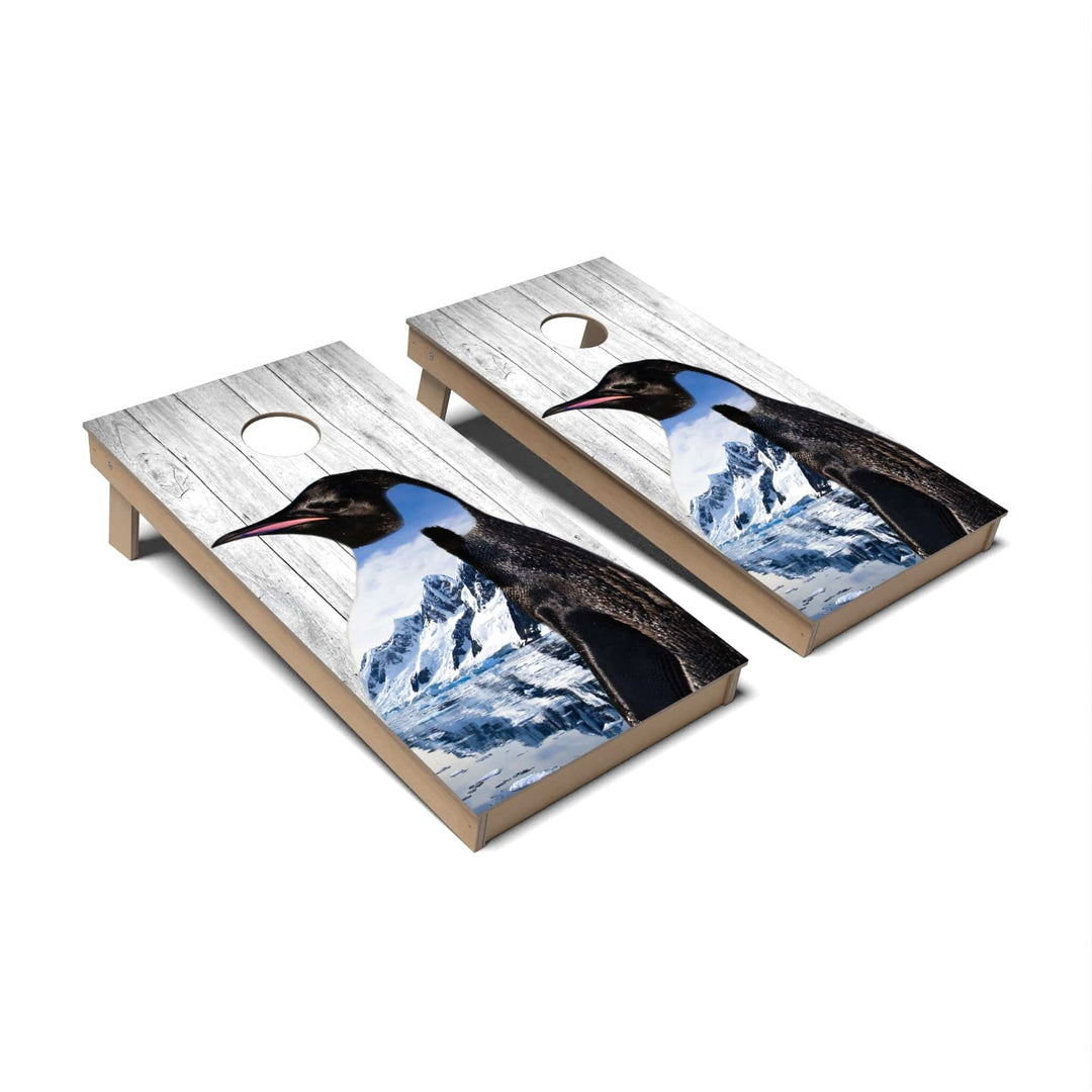 Slick Woody's Cornhole Co. Cornhole Board Penguin Wild Animal Cornhole Boards - Backyard
