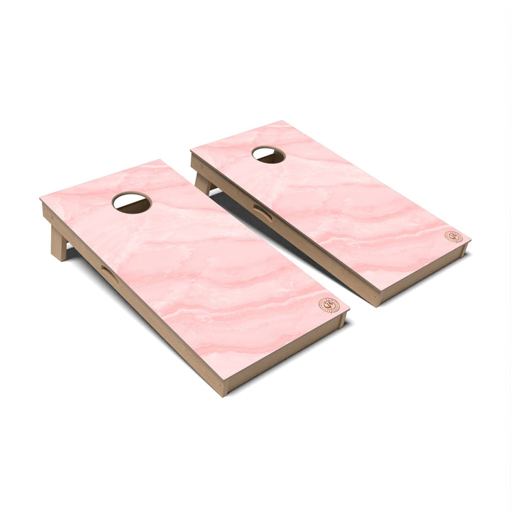 Slick Woody's Cornhole Co. Cornhole Board Pink Marble Cornhole Boards - Professional Signature
