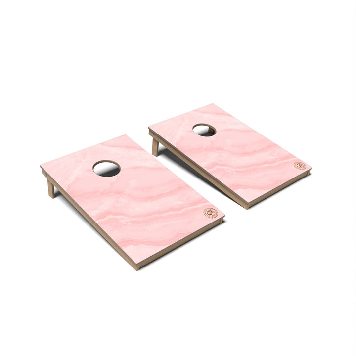 Slick Woody's Cornhole Co. Cornhole Board Pink Marble Cornhole Boards - Tailgate