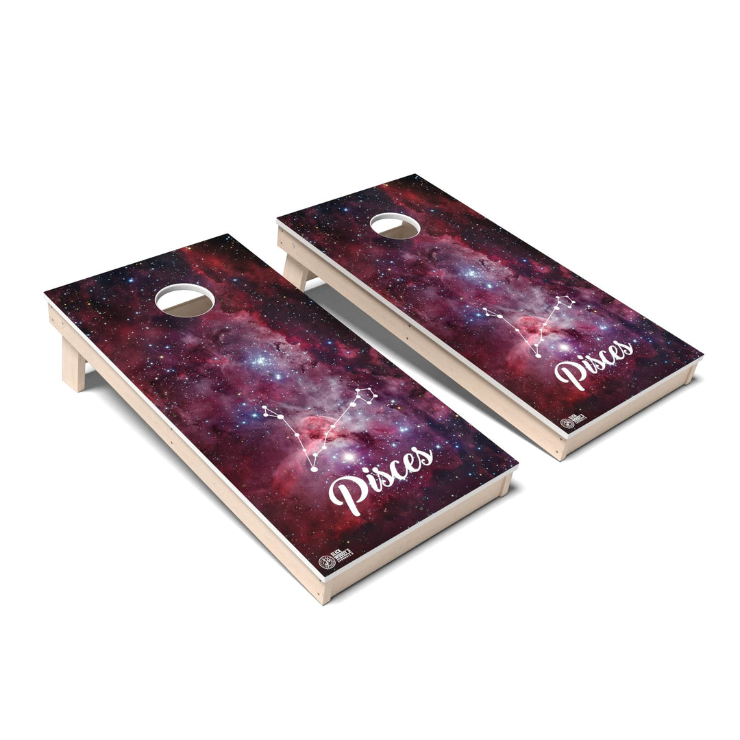 Slick Woody's Cornhole Co. Cornhole Board Pisces Zodiac Cornhole Boards - All Weather