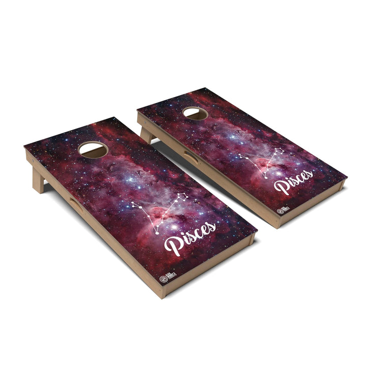 Slick Woody's Cornhole Co. Cornhole Board Pisces Zodiac Cornhole Boards - Backyard