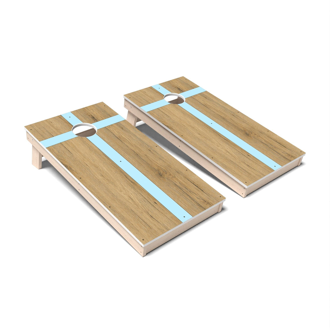 Slick Woody's Cornhole Co. Cornhole Board Powder Blue Cross Surf Cornhole Boards - All Weather