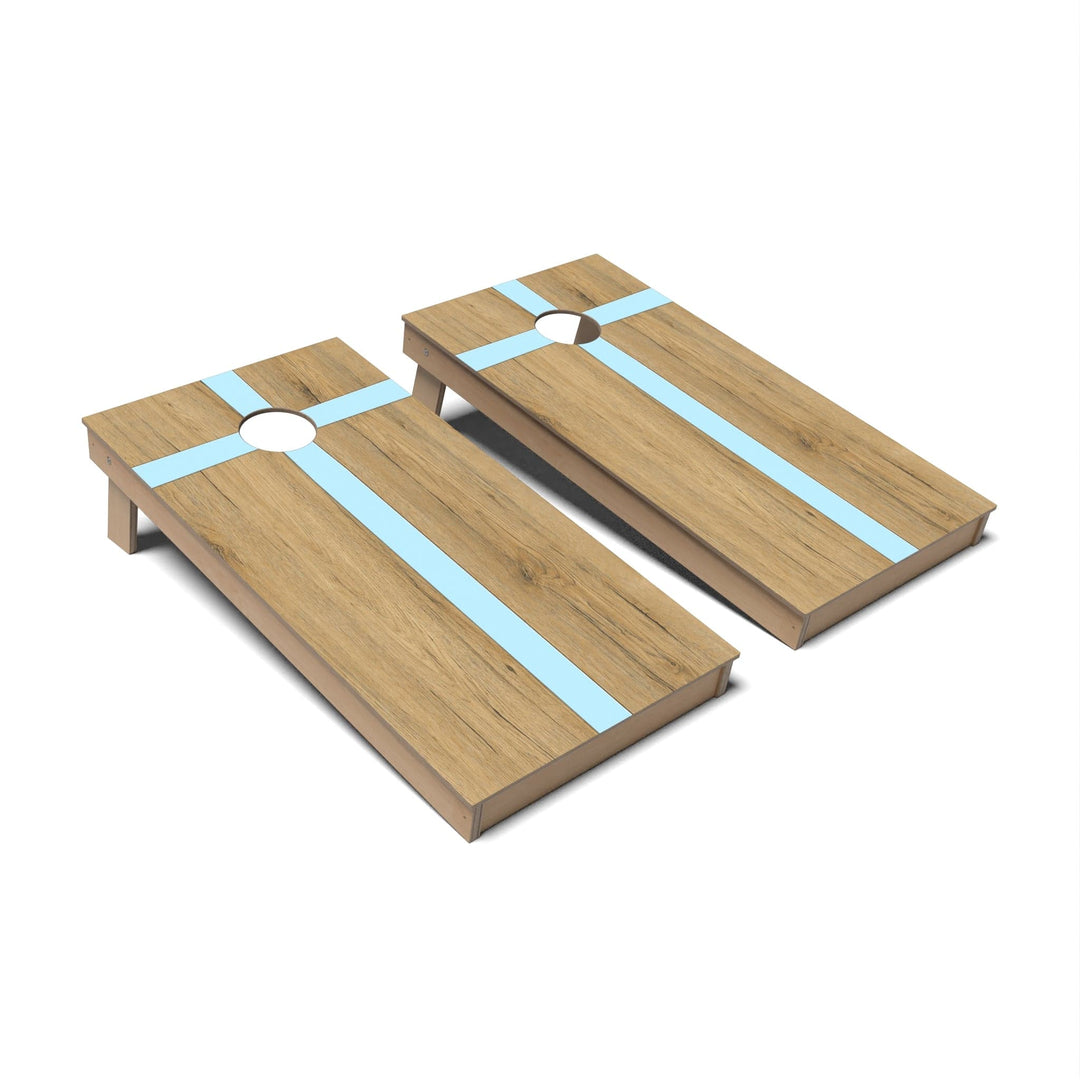 Slick Woody's Cornhole Co. Cornhole Board Powder Blue Cross Surf Cornhole Boards - Backyard