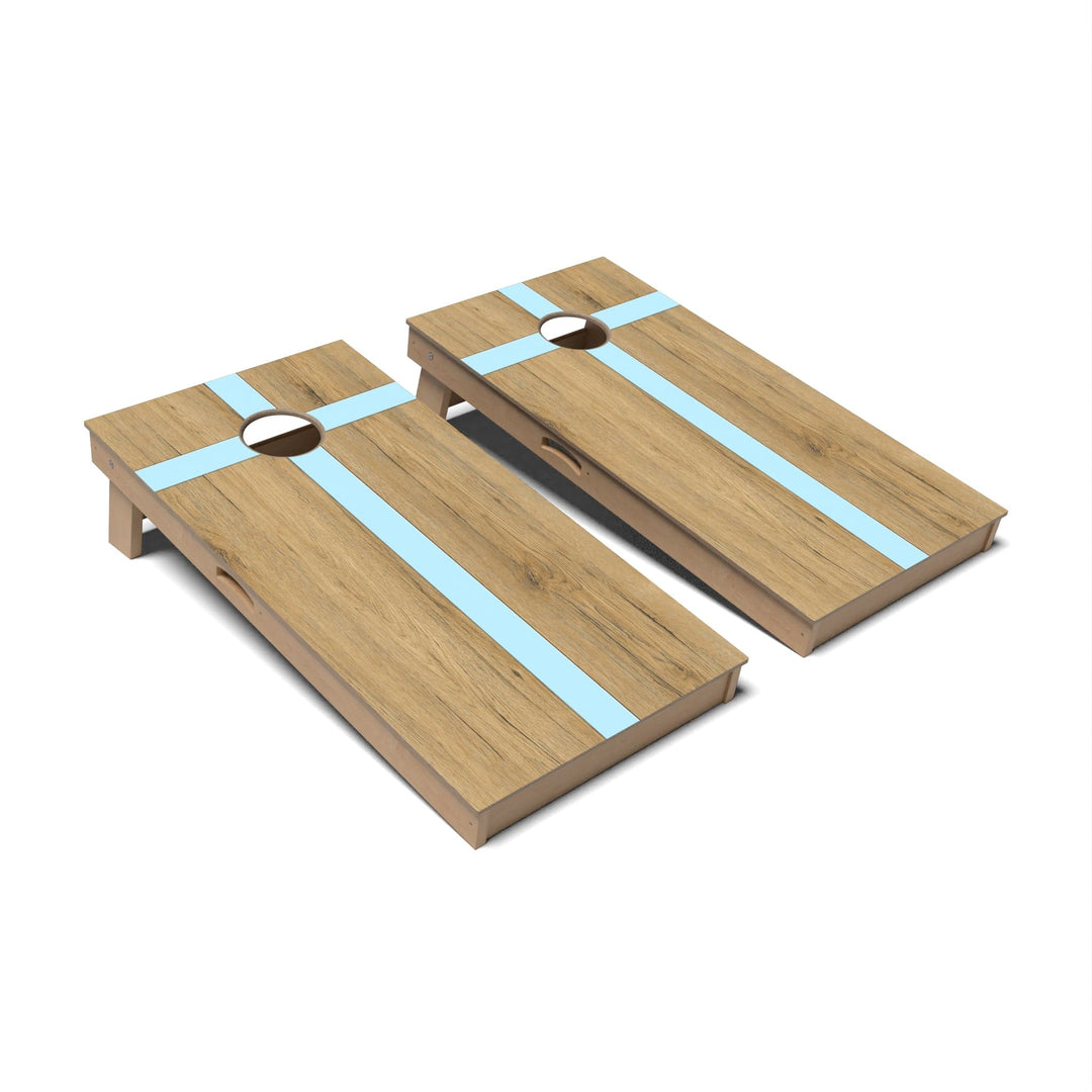 Slick Woody's Cornhole Co. Cornhole Board Powder Blue Cross Surf Cornhole Boards - Professional Signature