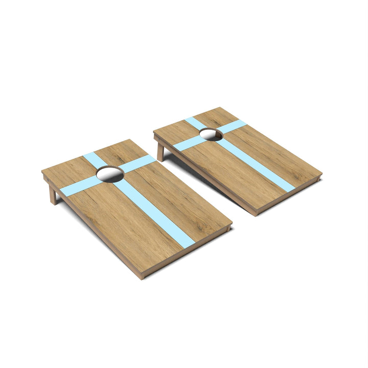 Slick Woody's Cornhole Co. Cornhole Board Powder Blue Cross Surf Cornhole Boards - Tailgate