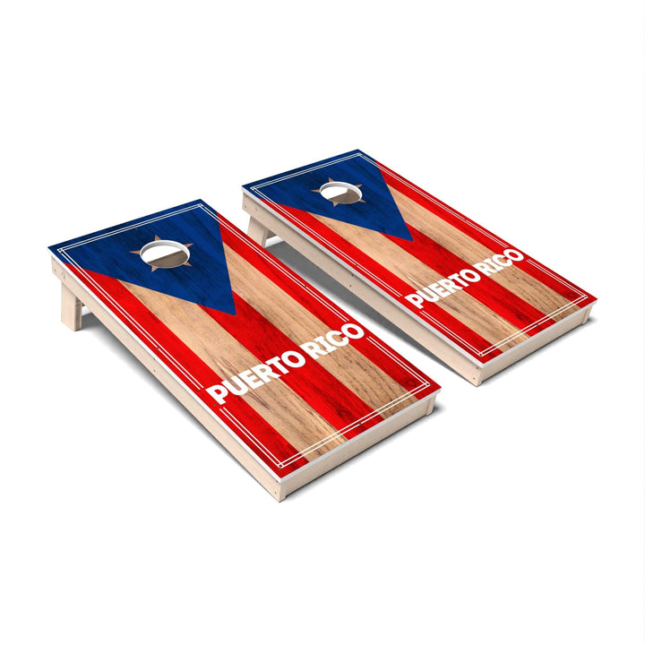 Slick Woody's Cornhole Co. Cornhole Board Puerto Rico International Flag 2.0 Cornhole Boards - All Weather