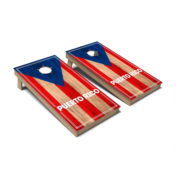 Slick Woody's Cornhole Co. Cornhole Board Puerto Rico International Flag 2.0 Cornhole Boards - Backyard