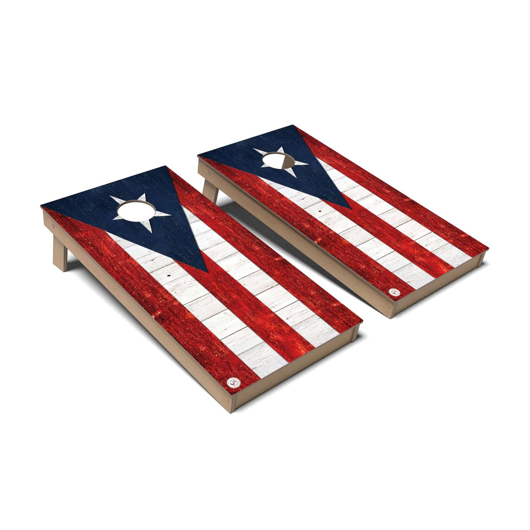 Slick Woody's Cornhole Co. Cornhole Board Puerto Rico International Flag Cornhole Boards - Backyard