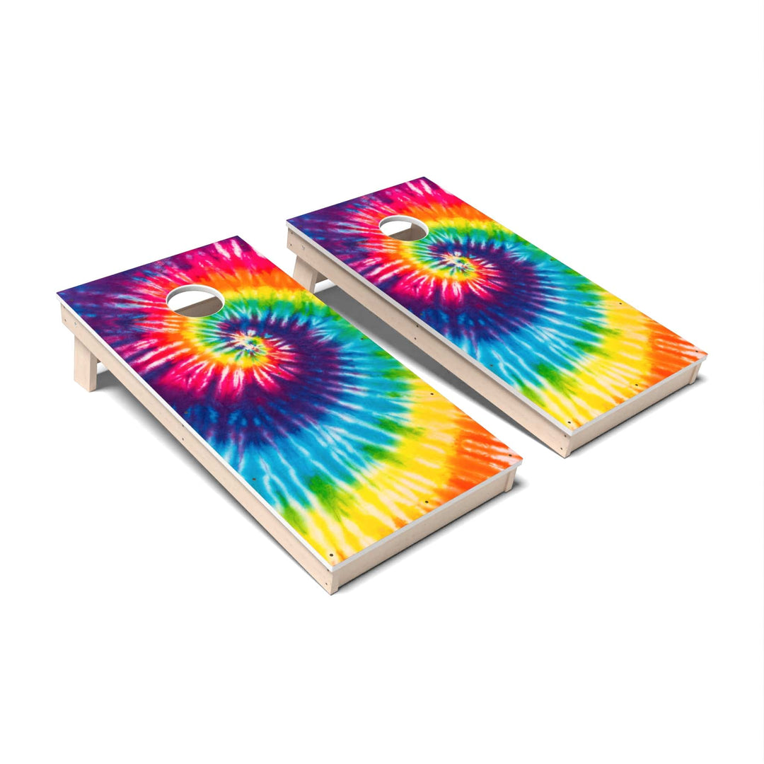 Slick Woody's Cornhole Co. Cornhole Board Rainbow Swirl Tie Dye Cornhole Boards - All Weather