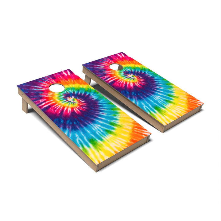 Slick Woody's Cornhole Co. Cornhole Board Rainbow Swirl Tie Dye Cornhole Boards - Backyard