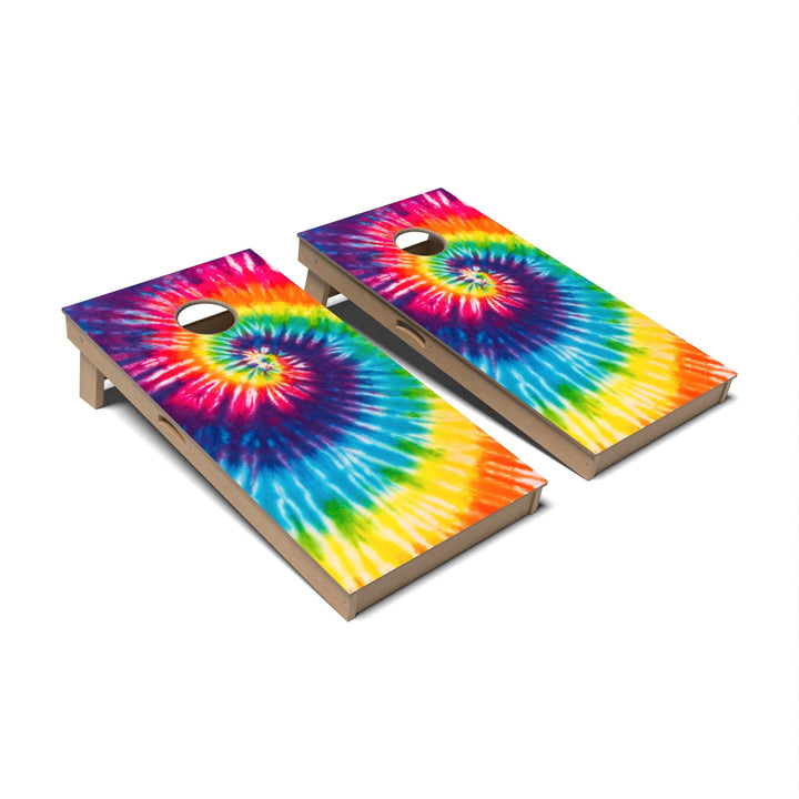 Slick Woody's Cornhole Co. Cornhole Board Rainbow Swirl Tie Dye Cornhole Boards - Professional Signature