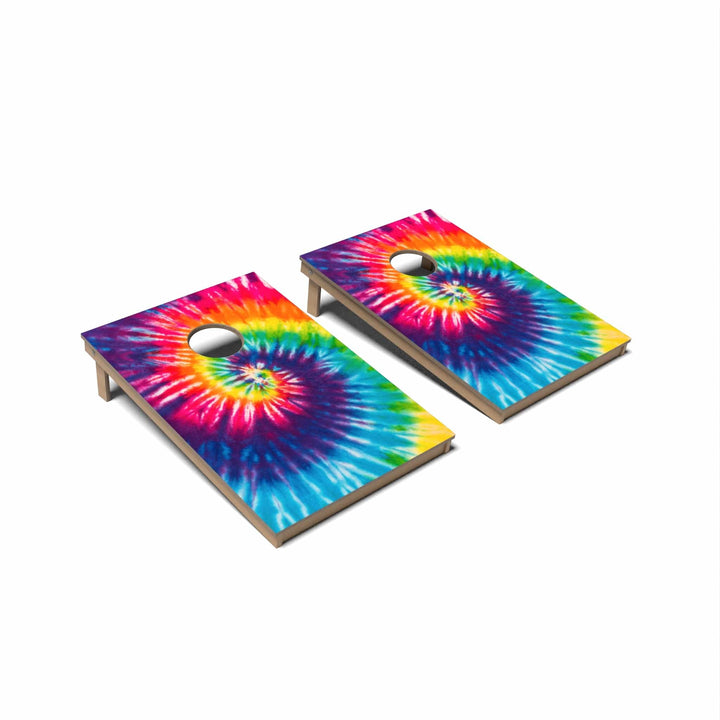 Slick Woody's Cornhole Co. Cornhole Board Rainbow Swirl Tie Dye Cornhole Boards - Tailgate