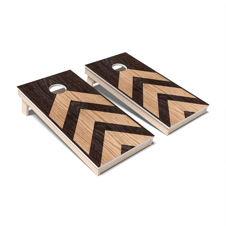 Slick Woody's Cornhole Co. Cornhole Board Red Oak Arrows Geometric Wood Cornhole Boards - All Weather