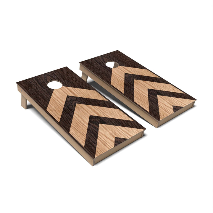 Slick Woody's Cornhole Co. Cornhole Board Red Oak Arrows Geometric Wood Cornhole Boards - Backyard