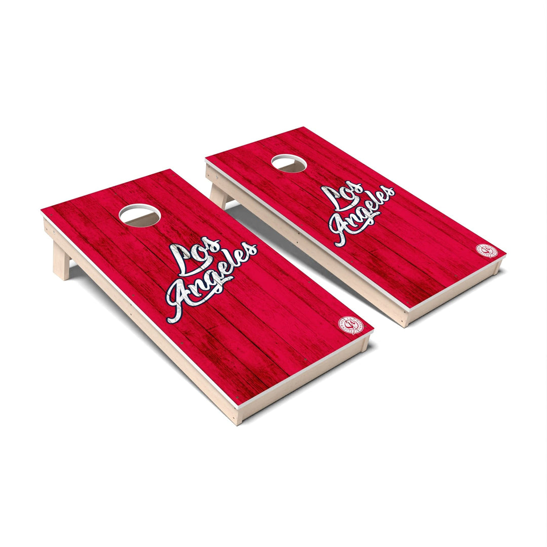 Slick Woody's Cornhole Co. Cornhole Board Red Solid Baseball Los Angeles Cornhole Boards - All Weather