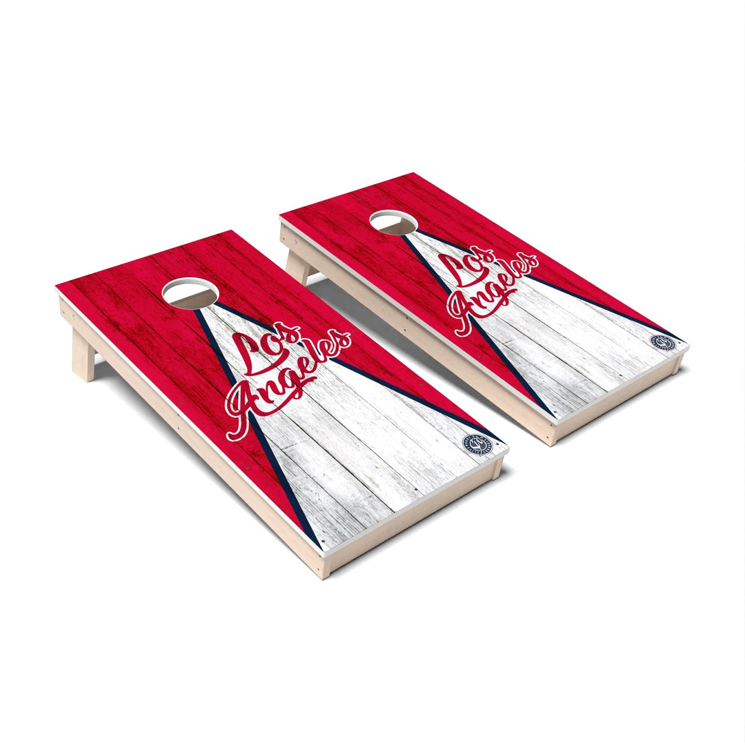 Slick Woody's Cornhole Co. Cornhole Board Red Triangle Baseball Los Angeles Cornhole Boards - All Weather