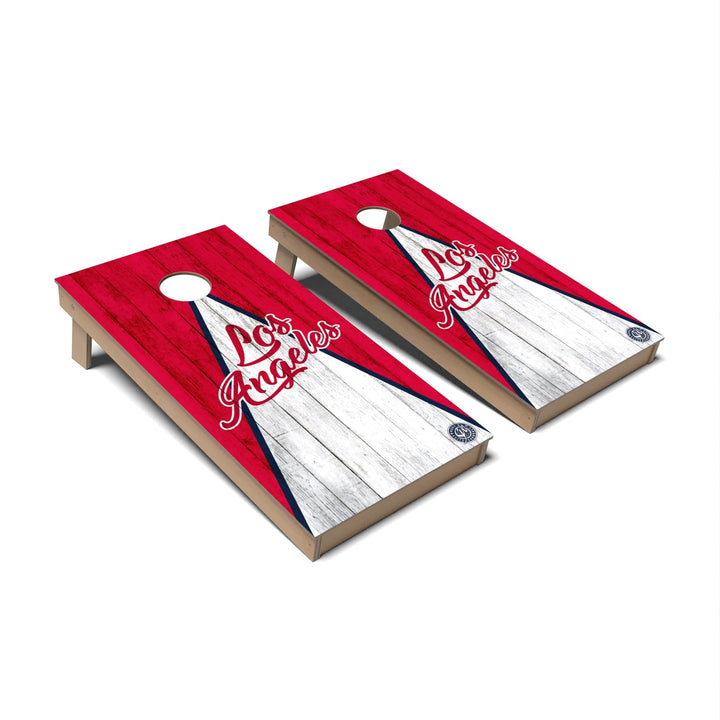 Slick Woody's Cornhole Co. Cornhole Board Red Triangle Baseball Los Angeles Cornhole Boards - Backyard