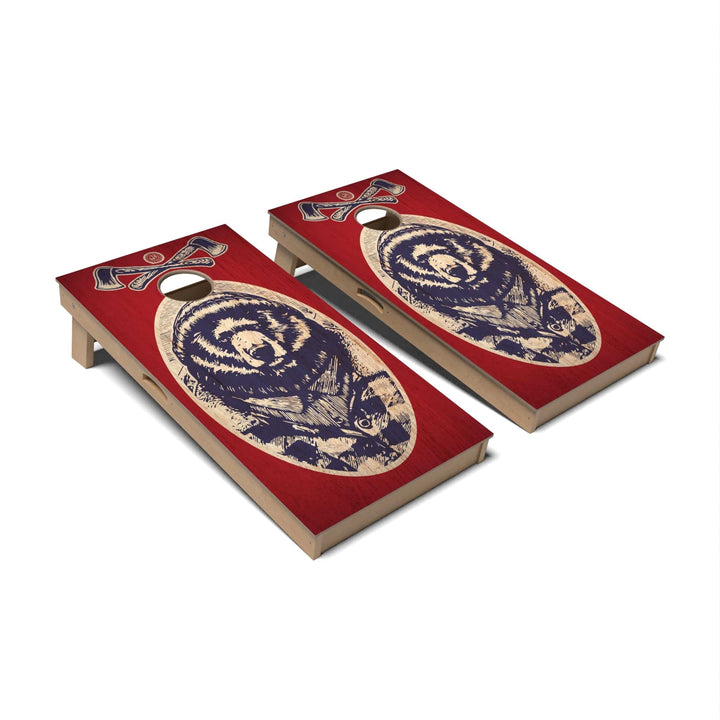 Slick Woody's Cornhole Co. Cornhole Board Red White & Bear Americana Cornhole Boards - Professional Signature