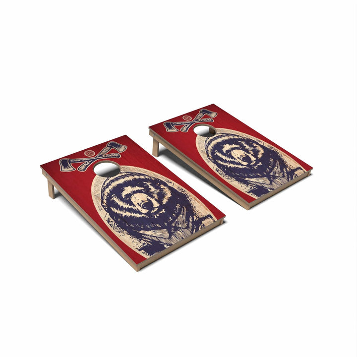 Slick Woody's Cornhole Co. Cornhole Board Red White & Bear Americana Cornhole Boards - Tailgate