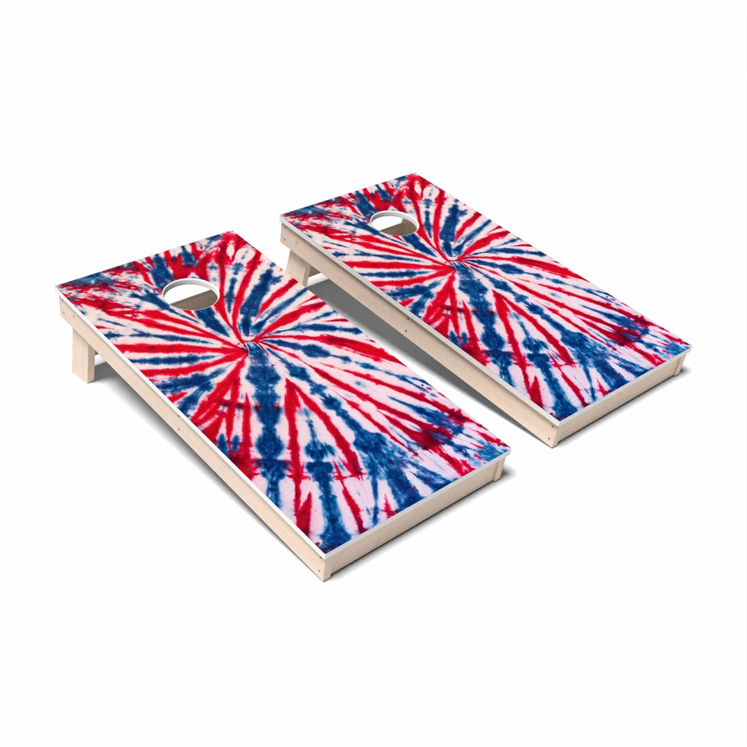 Slick Woody's Cornhole Co. Cornhole Board Red White & Blue Tie Dye Cornhole Boards - All Weather