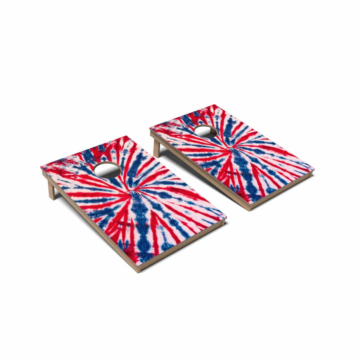 Slick Woody's Cornhole Co. Cornhole Board Red White & Blue Tie Dye Cornhole Boards - Tailgate