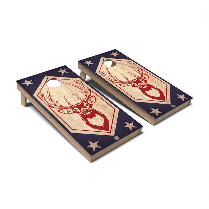 Slick Woody's Cornhole Co. Cornhole Board Red White & Buck Americana Cornhole Boards - Backyard