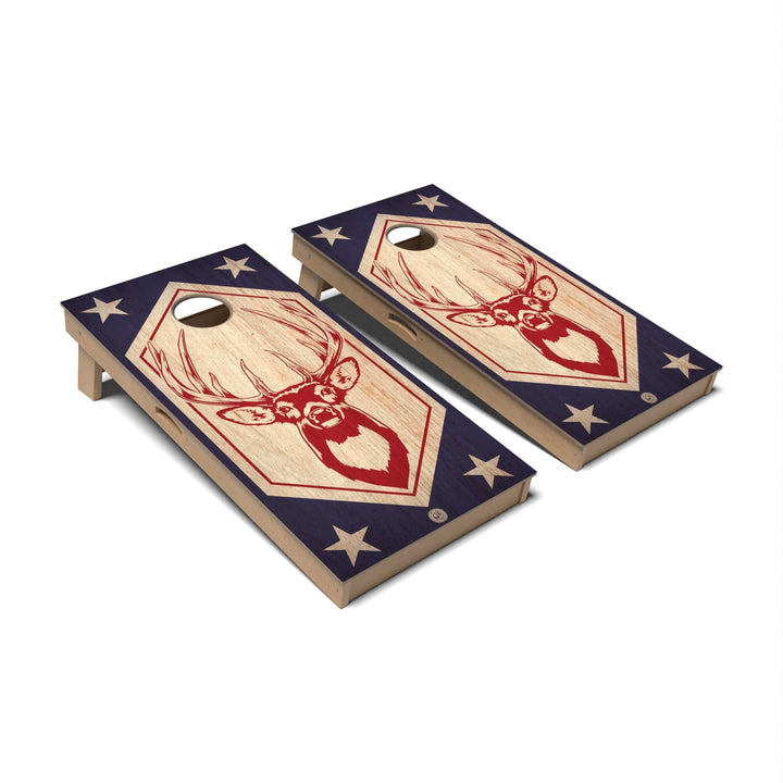 Slick Woody's Cornhole Co. Cornhole Board Red White & Buck Americana Cornhole Boards - Professional Signature