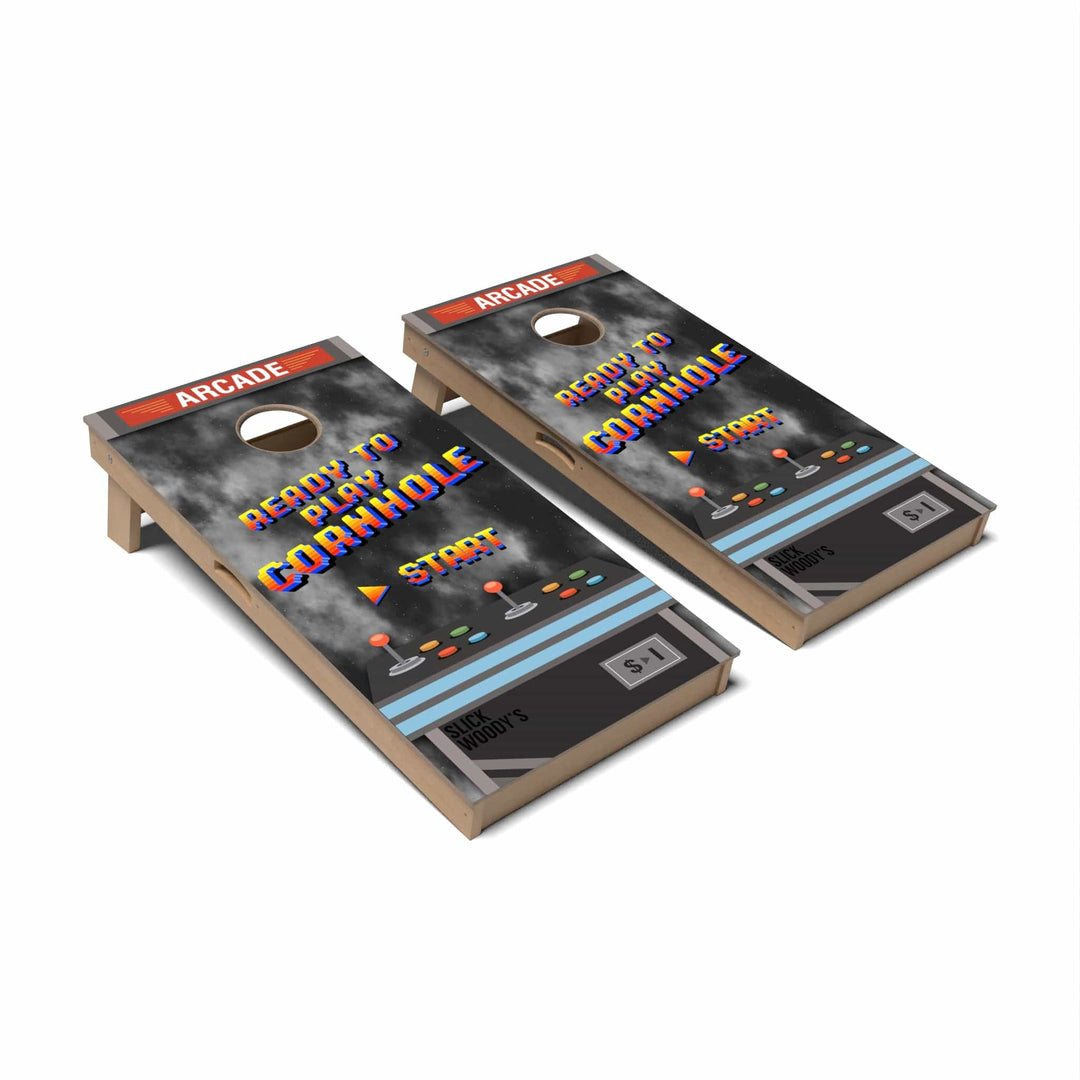 Slick Woody's Cornhole Co. Cornhole Board Retro Arcade Game Retro Cornhole Boards - Professional Signature