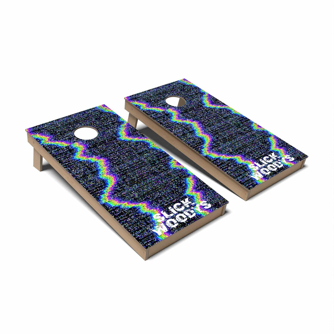 Slick Woody's Cornhole Co. Cornhole Board Retro Glitch Retro Cornhole Boards - All Weather