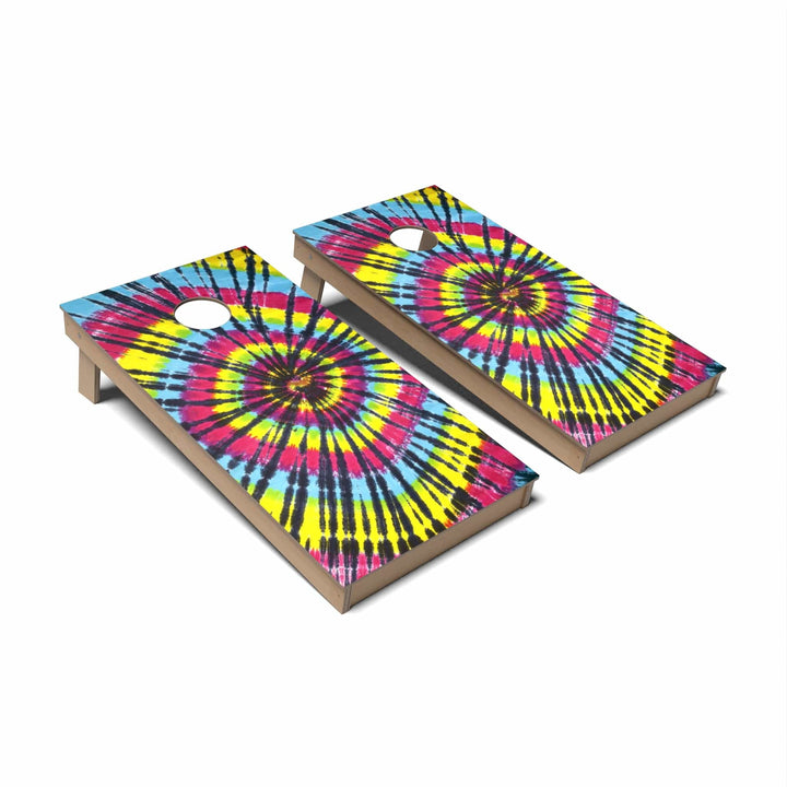 Slick Woody's Cornhole Co. Cornhole Board Reverse Swirl Tie Dye Cornhole Boards - Backyard