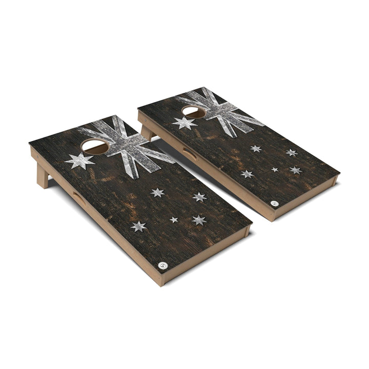 Slick Woody's Cornhole Co. Cornhole Board Rustic Australia International Flag Cornhole Boards - Professional Signature