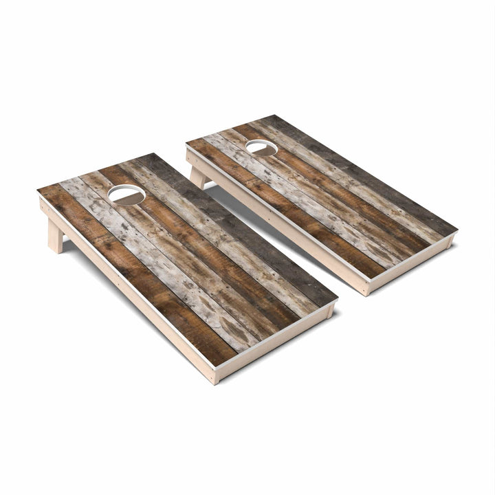 Slick Woody's Cornhole Co. Cornhole Board Rustic Barnwood Rustic Wood Cornhole Boards - All Weather