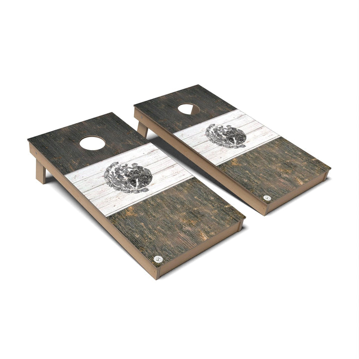 Slick Woody's Cornhole Co. Cornhole Board Rustic Mexico International Flag Cornhole Boards - Backyard