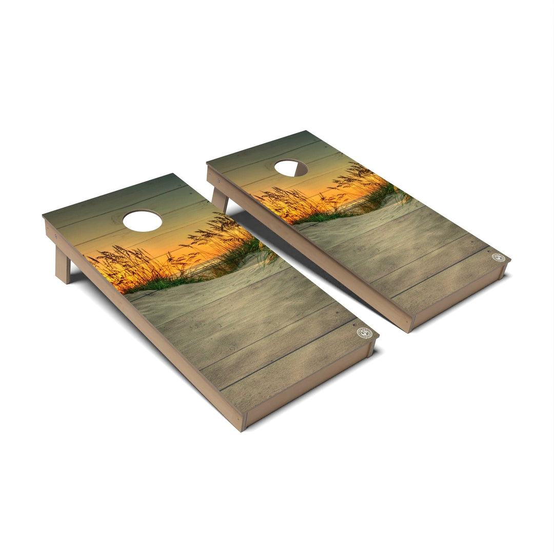 Slick Woody's Cornhole Co. Cornhole Board Sea Oats Coastal Cornhole Boards - Backyard