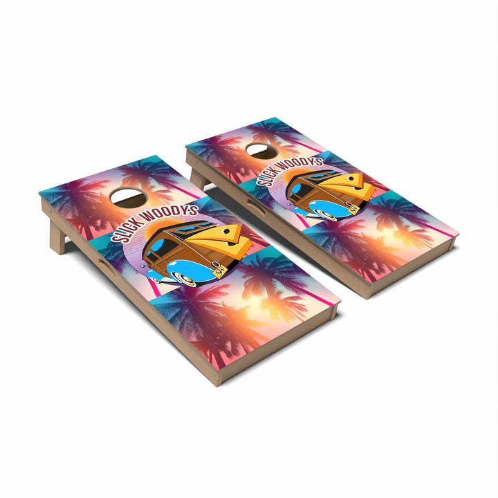 Slick Woody's Cornhole Co. Cornhole Board Slick Woody's Sticker Miami Vice Cornhole Boards - Professional Signature