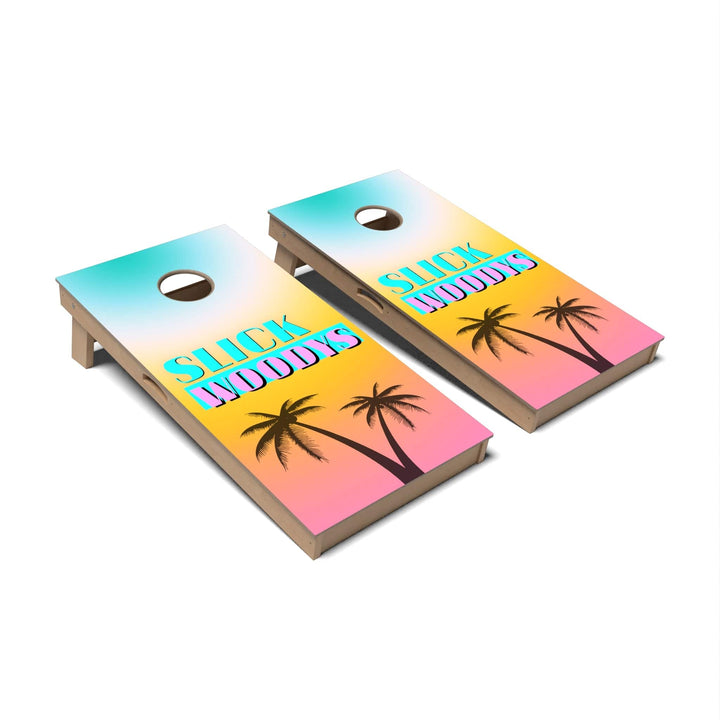 Slick Woody's Cornhole Co. Cornhole Board Slick Woody's Vice Logo Miami Vice Cornhole Boards - Professional Signature