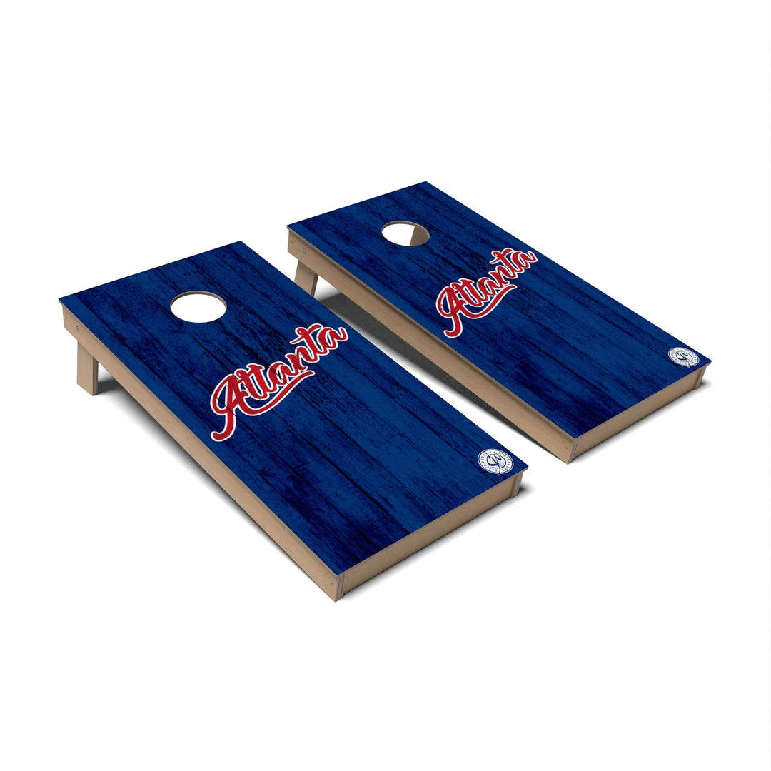 Slick Woody's Cornhole Co. Cornhole Board Solid Baseball Atlanta Cornhole Boards - Backyard